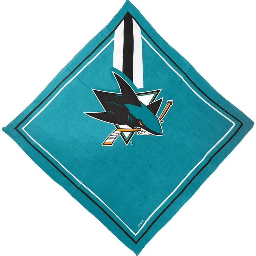 SAN JOSE SHARKS Bandana Scarf Headwrap Head Gear 100% Cotton NEW